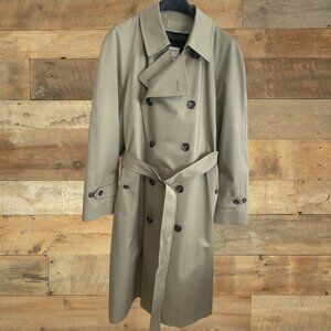 London Fog Men's Trench Coat Tan Thermal Insulation Size 44R